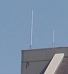 View of the 2M and 440MHz antennae for the ACARA repeater in Middlebury. 